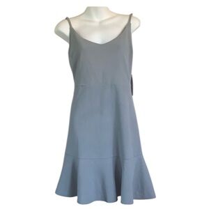 LULU’S pale grey blue dress, adj straps, pretty flared skirt, back zip. XL NWT